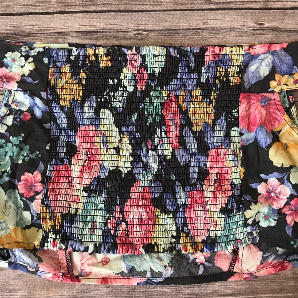 New Free People Off the Shoulder Floral Crop Top - Picture 6 of 6